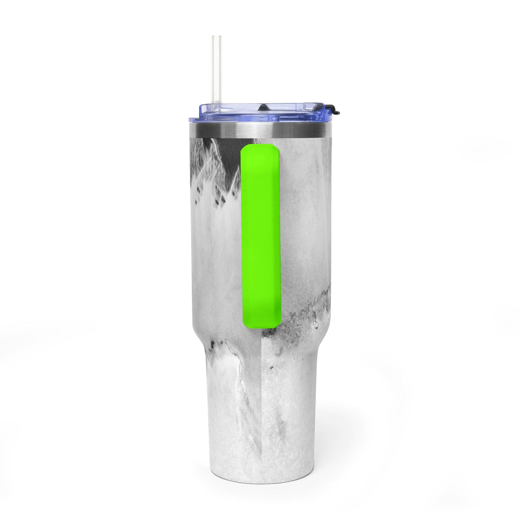 40oz Marble Vacuum Tumbler — Insulated Travel Mug with Handle