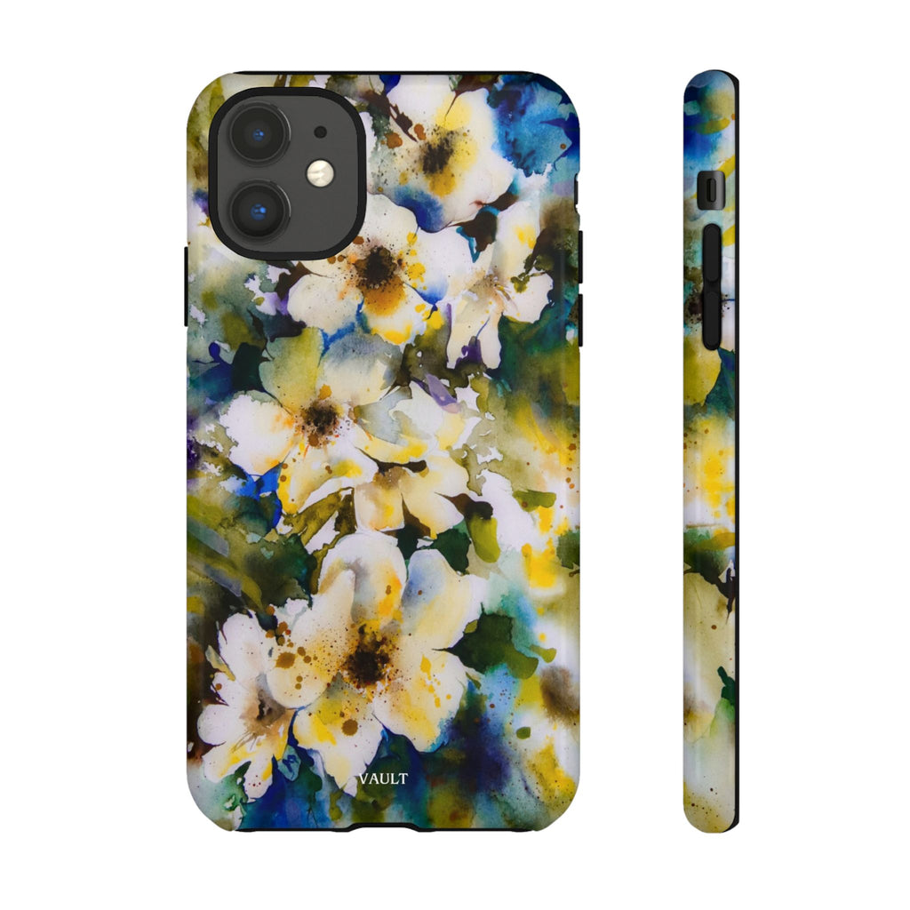 Floral Watercolor Tough Case – Yellow White Blossom Phone Cover