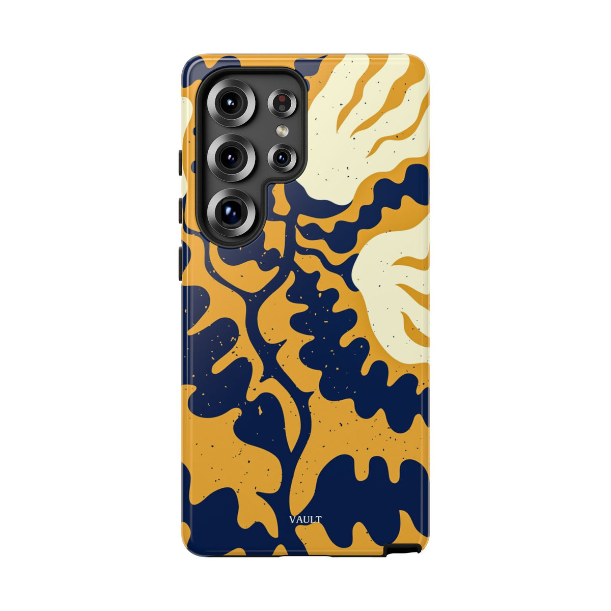 Bold Abstract Floral Phone Case (Navy & Mustard)