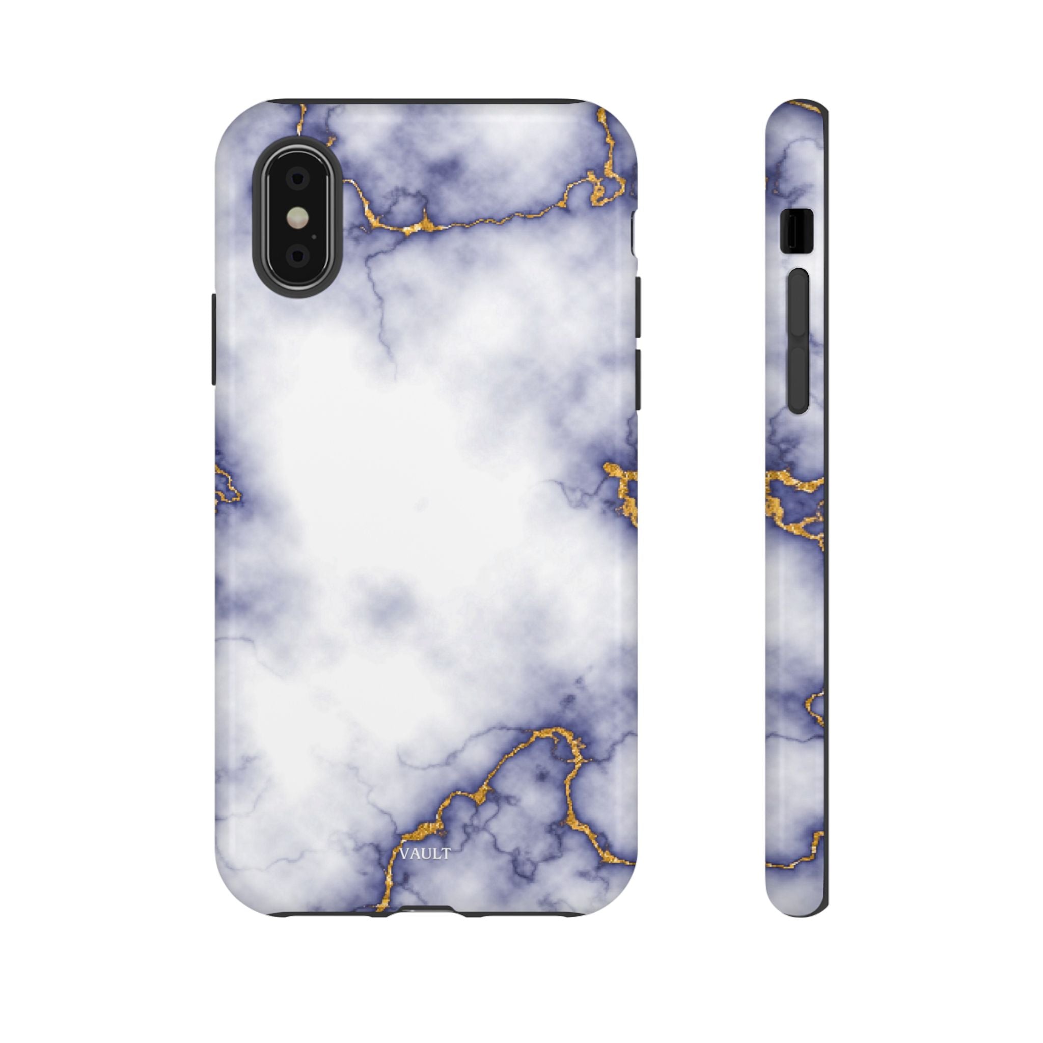 Purple Marble Tough Phone Case with Gold Veins