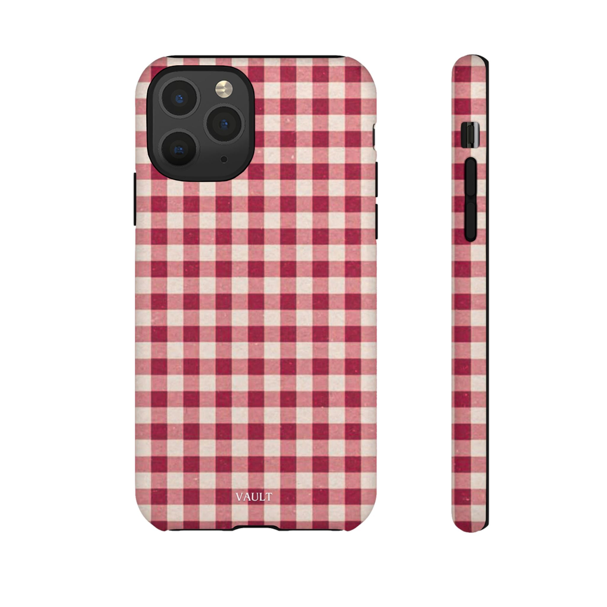 Gingham Phone Case — Red Plaid Tough Case