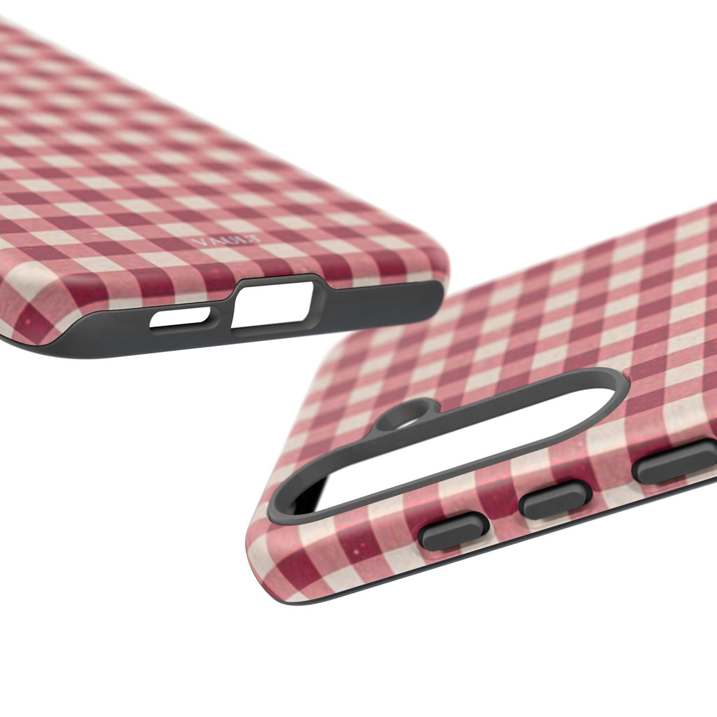 Gingham Phone Case — Red Plaid Tough Case