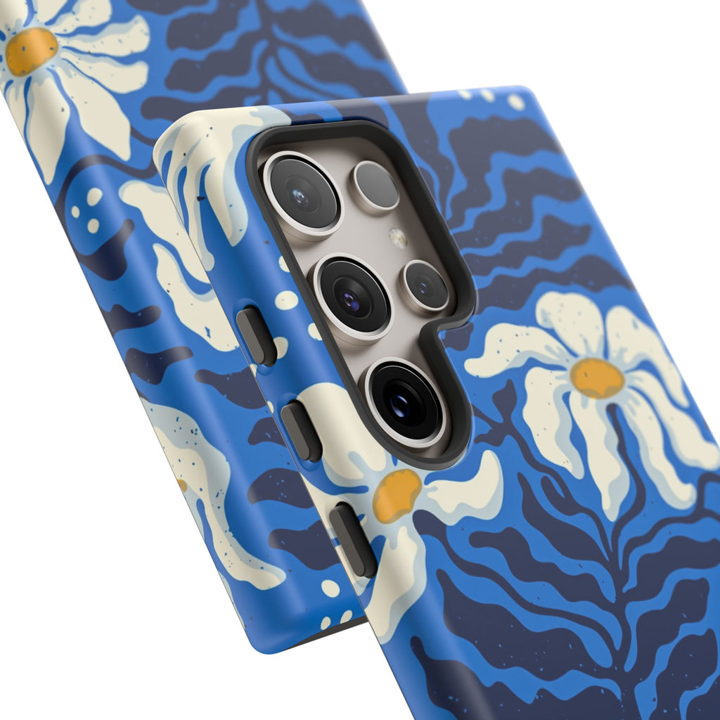 Blue Daisy Tough Phone Case — Floral Protective Phone Cover