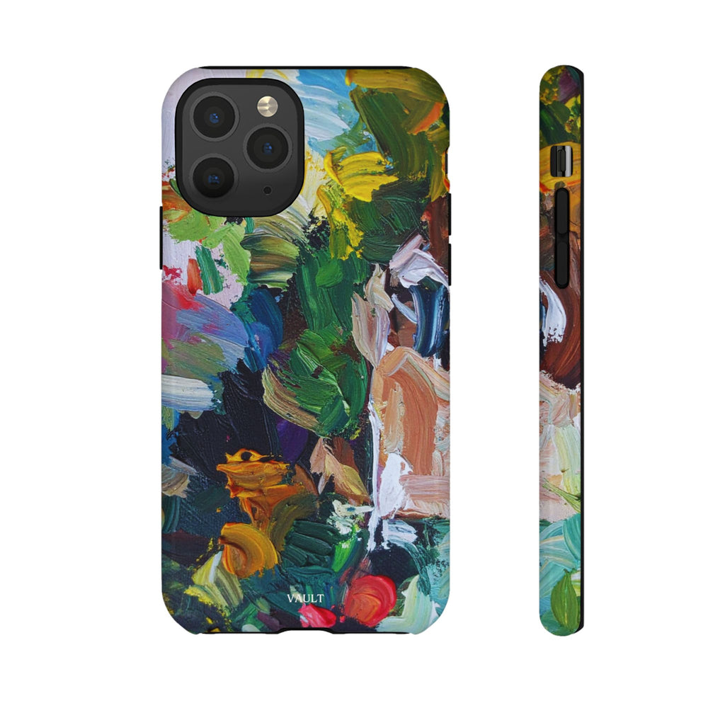 Abstract Paint Brushstroke Phone Case — Colorful Artistic Tough Case