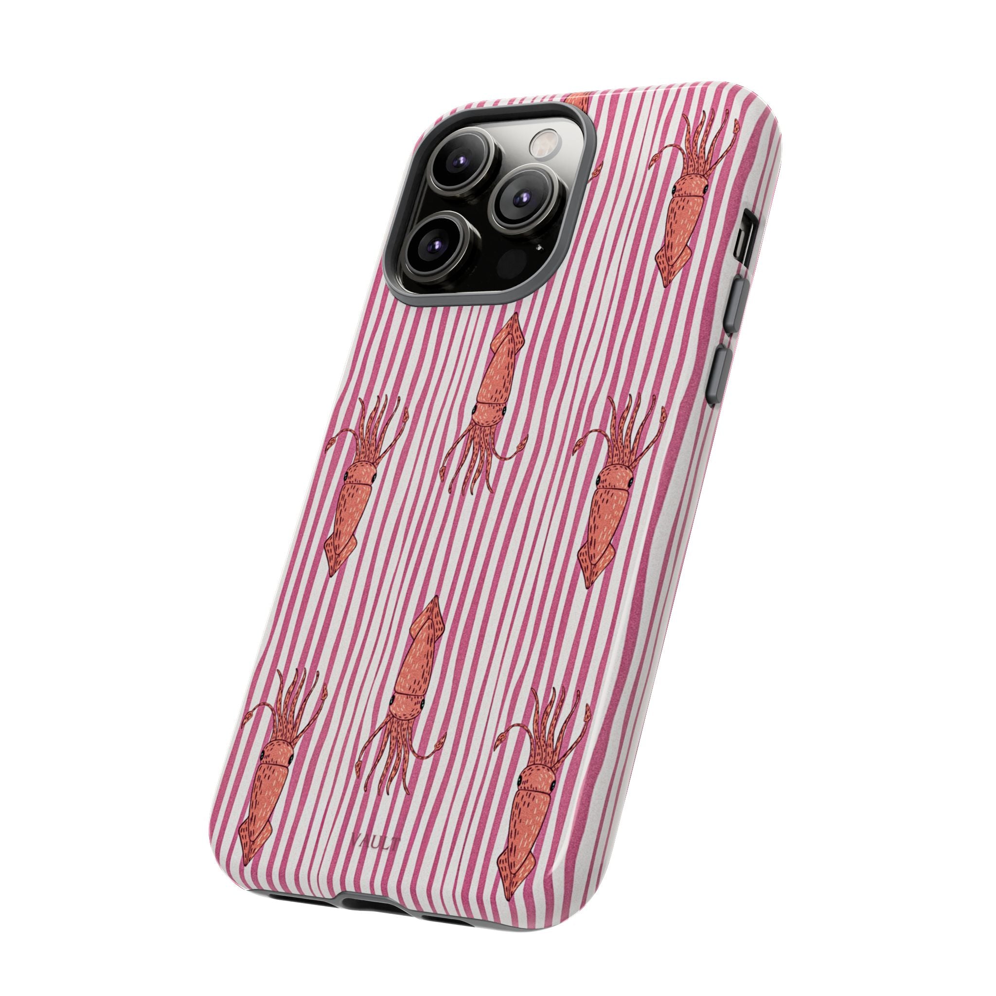 Squid Stripe Phone Case — Pink Nautical Sea Creature Pattern