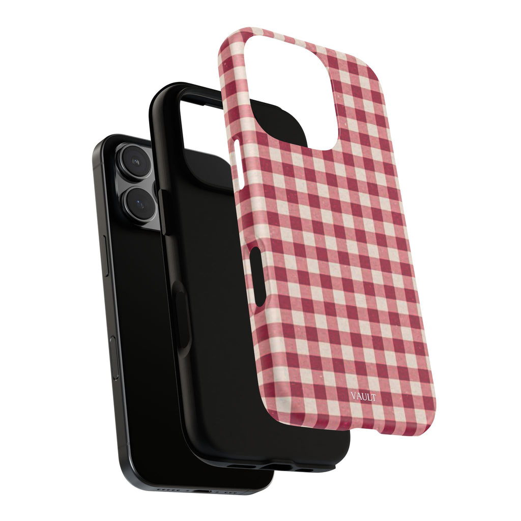 Gingham Phone Case — Red Plaid Tough Case