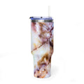 40oz Marble Rose Quartz Vacuum Tumbler – Insulated Travel Mug