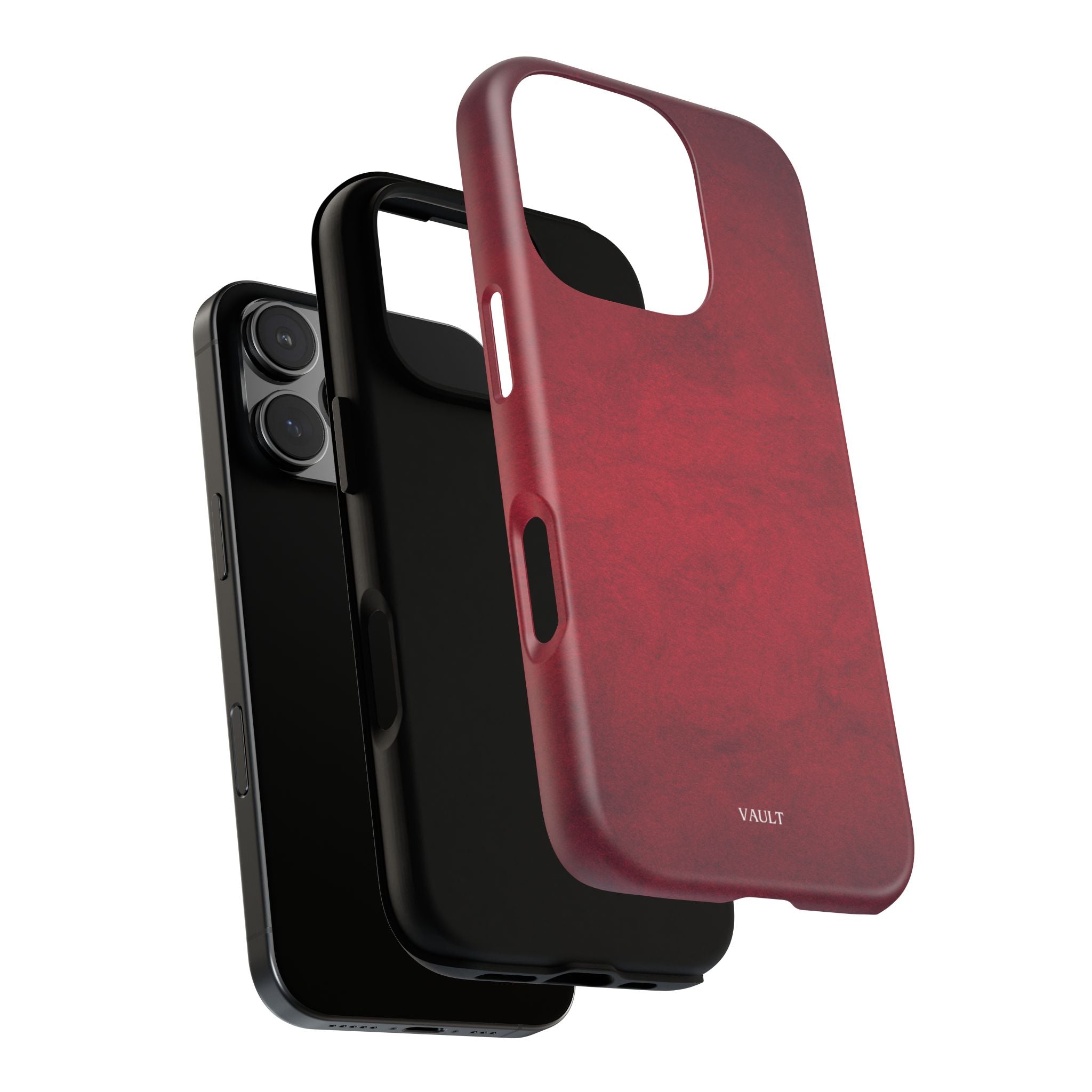 Red Leather Texture Phone Case Impact-Resistant Case