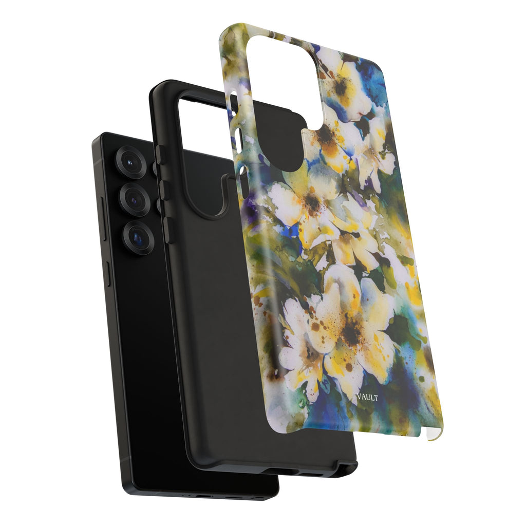 Floral Watercolor Tough Case – Yellow White Blossom Phone Cover