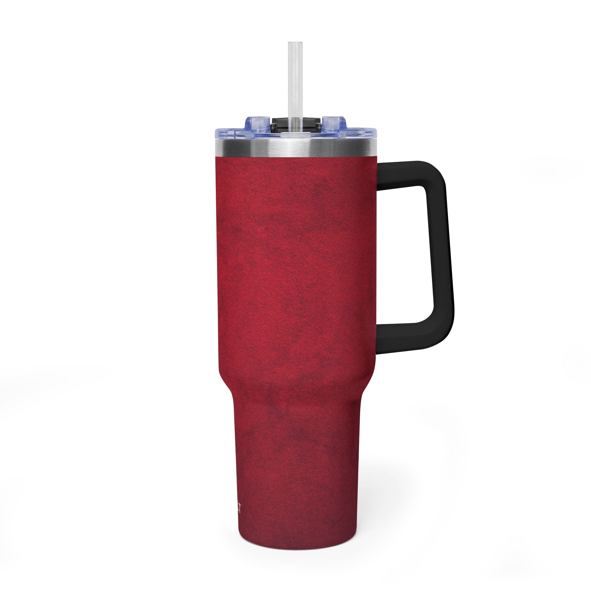 40oz Red Vacuum Tumbler – Insulated Travel Mug with Straw & Handle