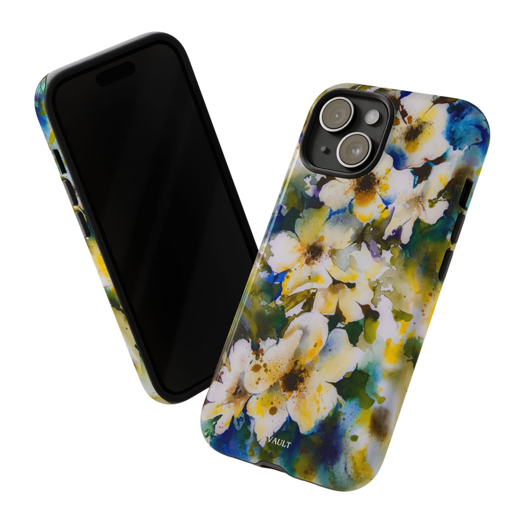 Floral Watercolor Tough Case – Yellow White Blossom Phone Cover