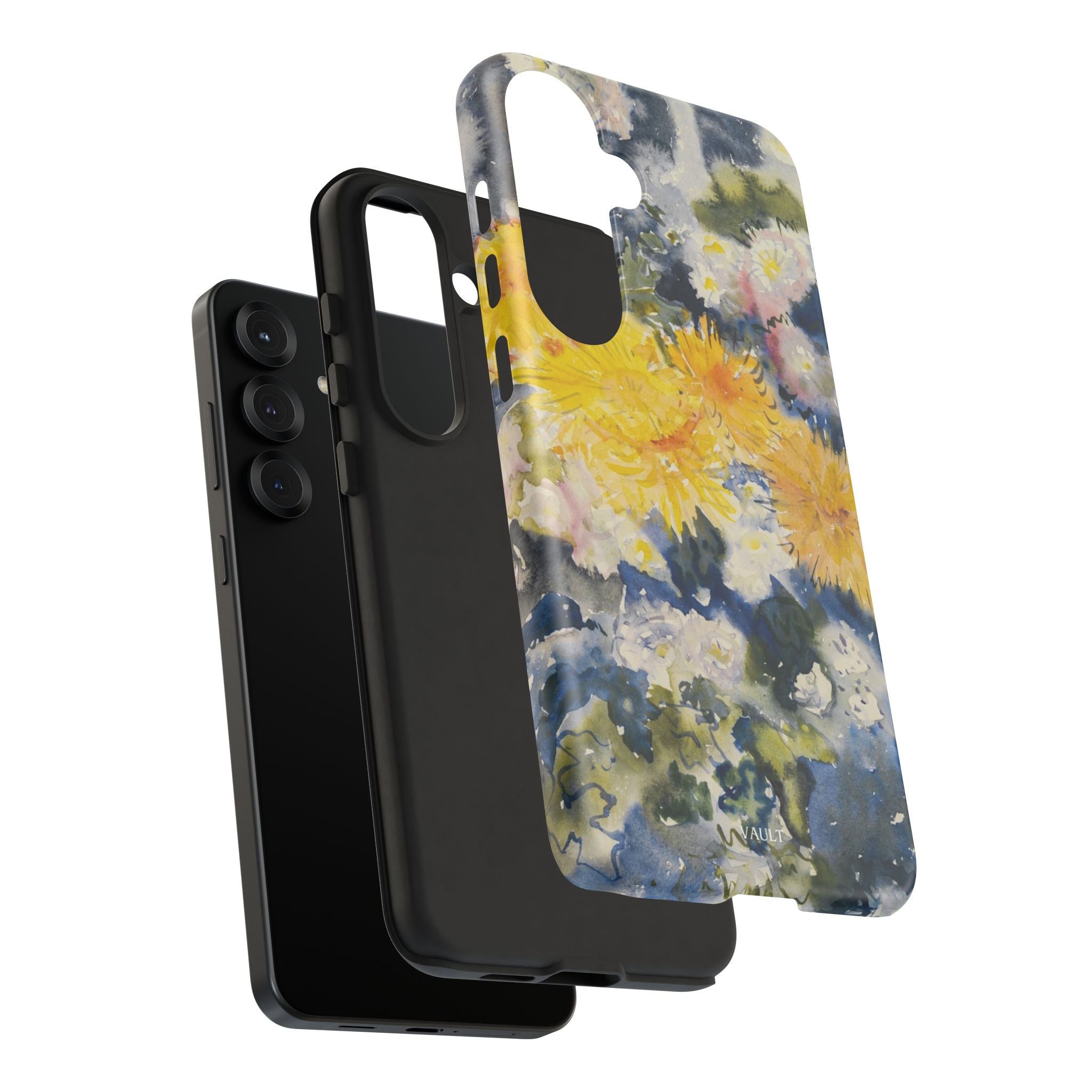 Floral Watercolor Phone Case – Yellow Chrysanthemums Design