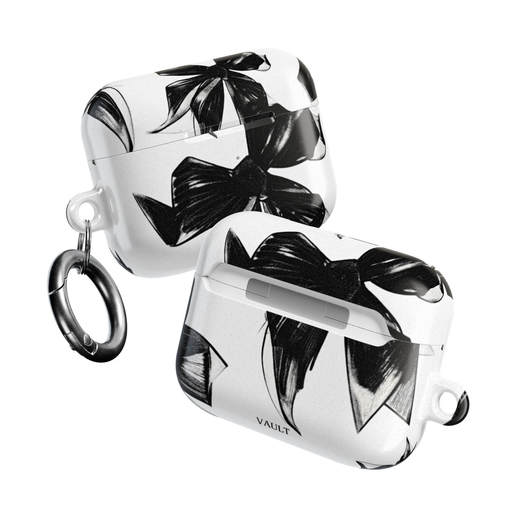 Floral Noir AirPod Case — Black & White Botanical Protective Cover