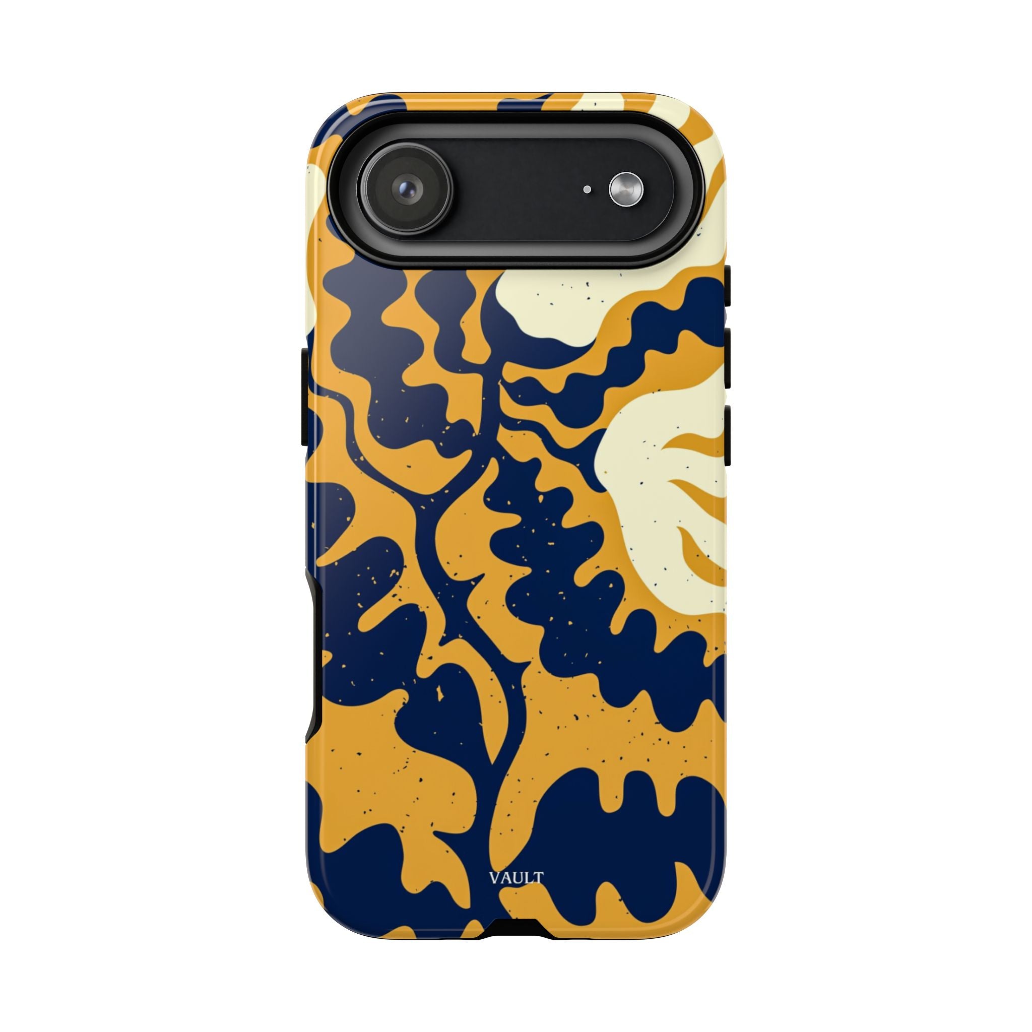 Bold Abstract Floral Phone Case (Navy & Mustard)