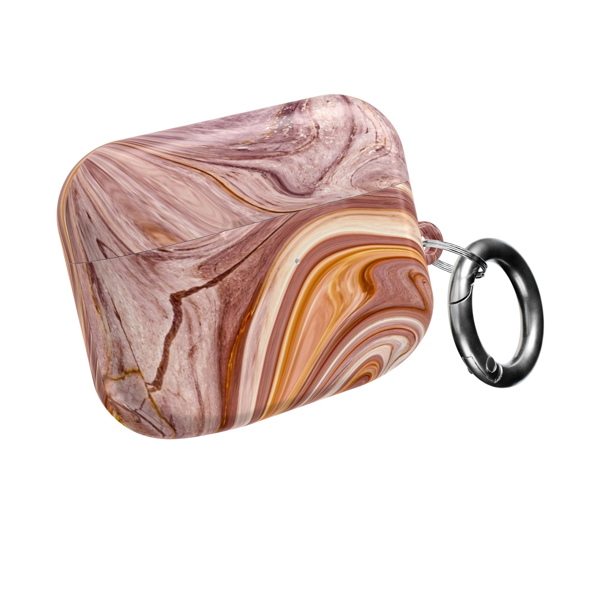 Marble Swirl AirPod Case — Pink & Gold Abstract Protective Cover
