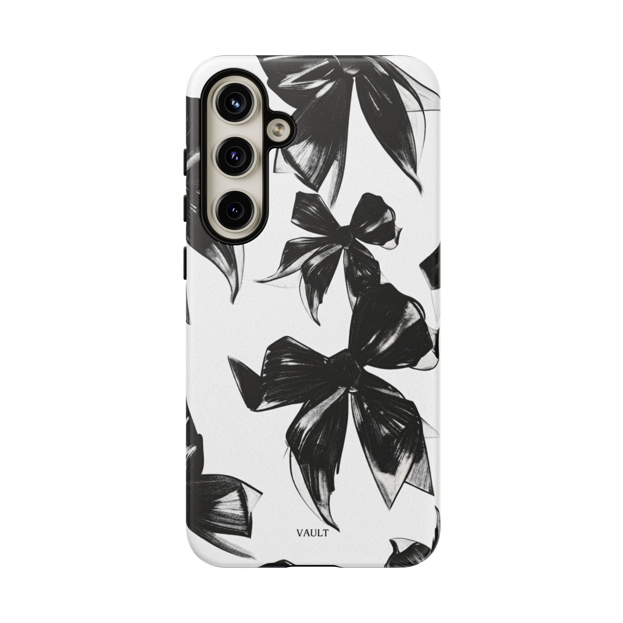 Floral Brushstroke Phone Case — Black & White Botanical Tough Case