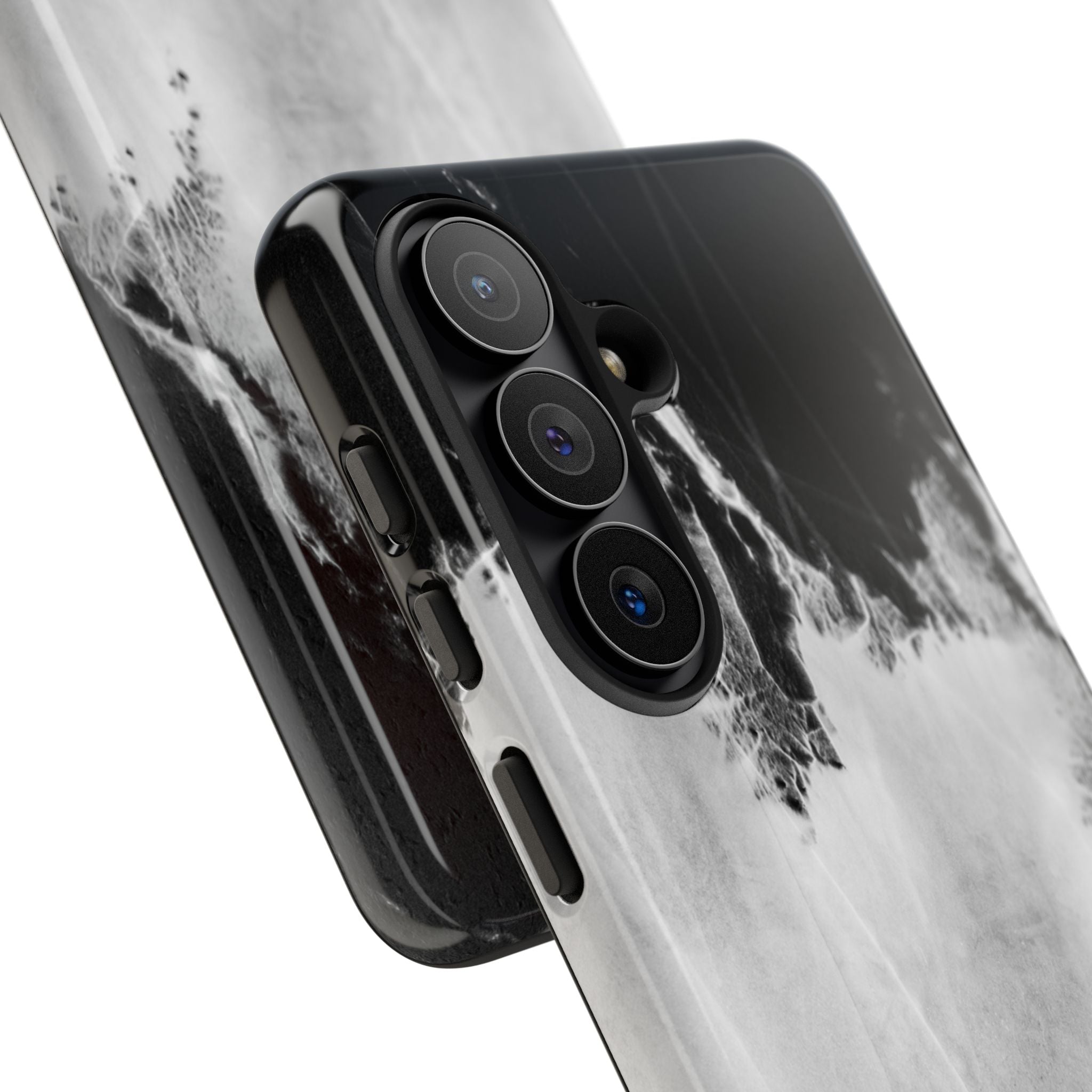 Marble Ink Tough Case — Black & White Abstract Phone Cover