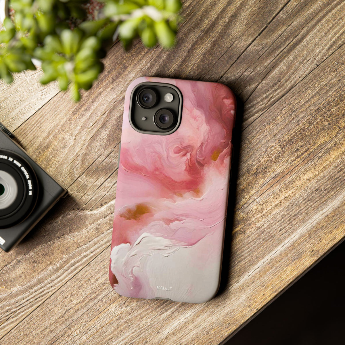 Pink Marble Tough Phone Case — Protective Artistic Phone Cover