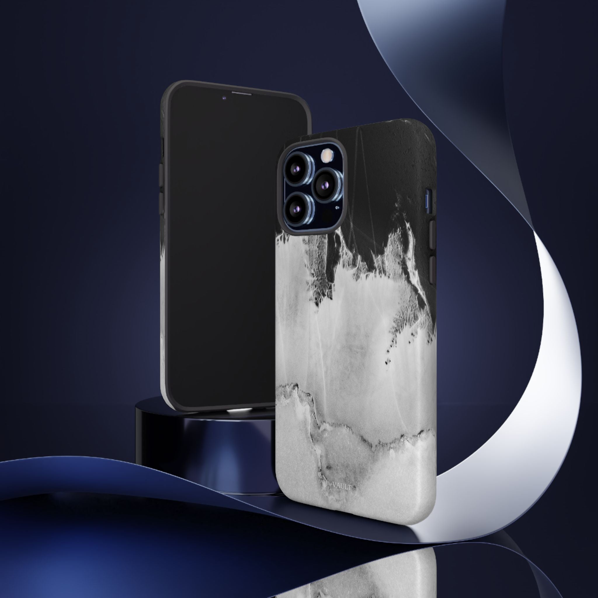 Marble Ink Tough Case — Black & White Abstract Phone Cover