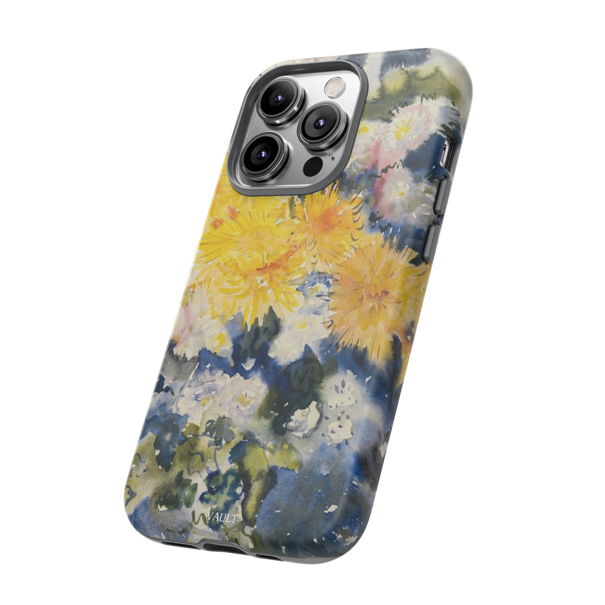 Floral Watercolor Phone Case – Yellow Chrysanthemums Design