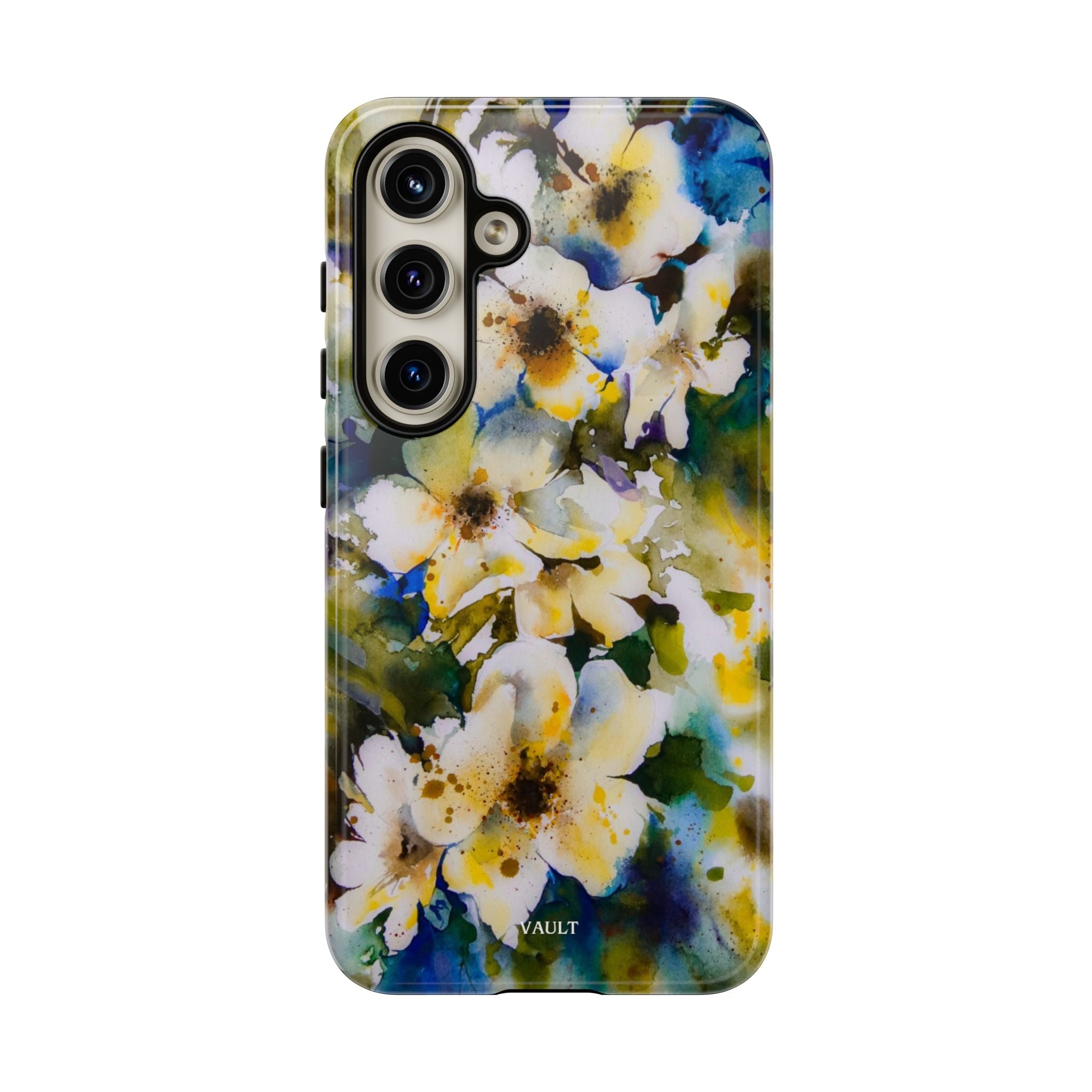 Floral Watercolor Tough Case – Yellow White Blossom Phone Cover
