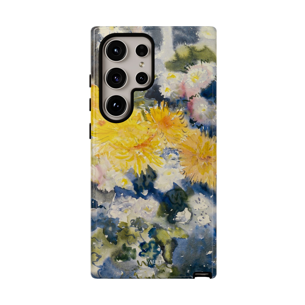 Floral Watercolor Phone Case – Yellow Chrysanthemums Design