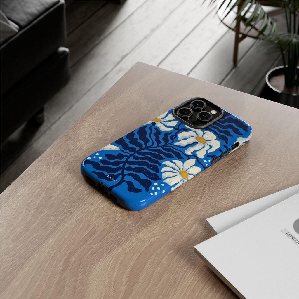 Blue Daisy Tough Phone Case — Floral Protective Phone Cover
