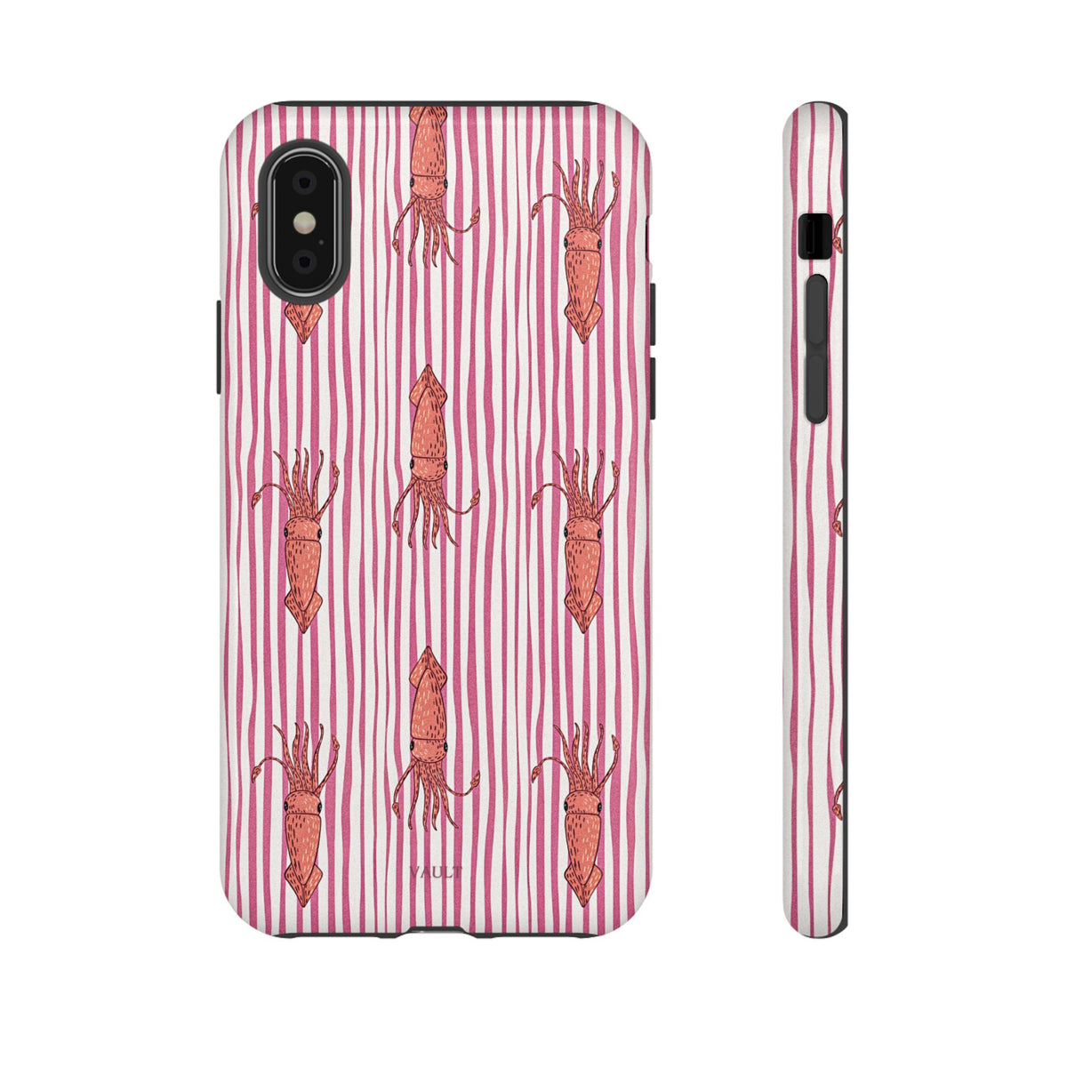 Squid Stripe Phone Case — Pink Nautical Sea Creature Pattern