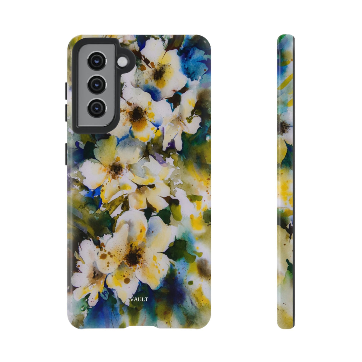 Floral Watercolor Tough Case – Yellow White Blossom Phone Cover