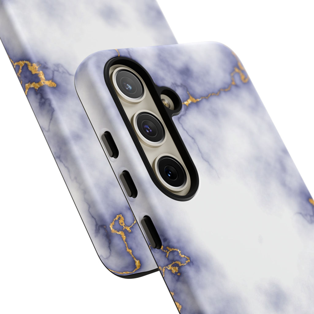 Purple Marble Tough Phone Case with Gold Veins