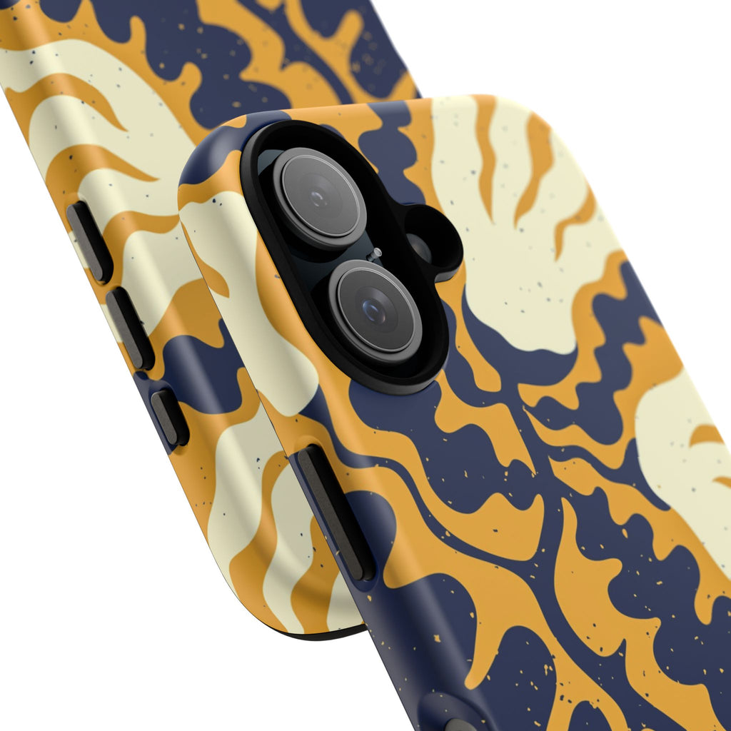 Bold Abstract Floral Phone Case (Navy & Mustard)