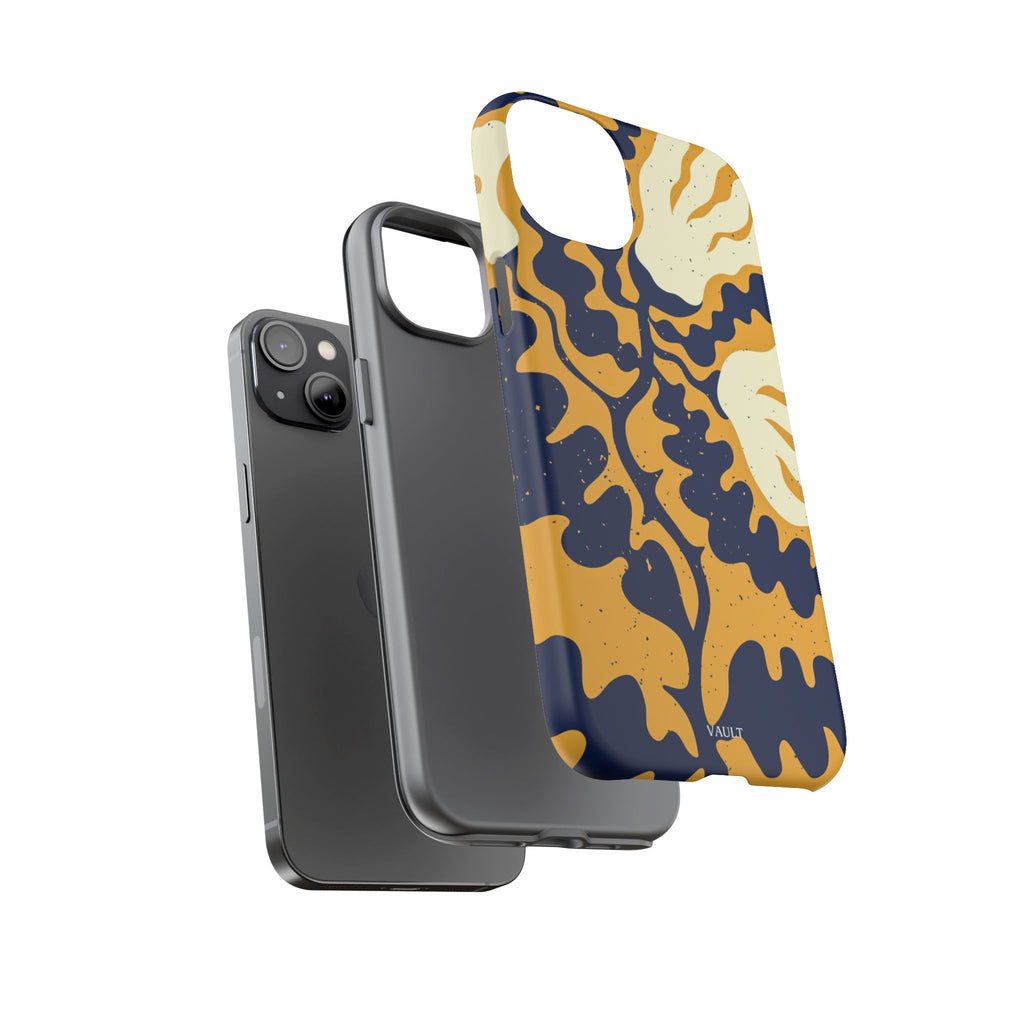 Bold Abstract Floral Phone Case (Navy & Mustard)