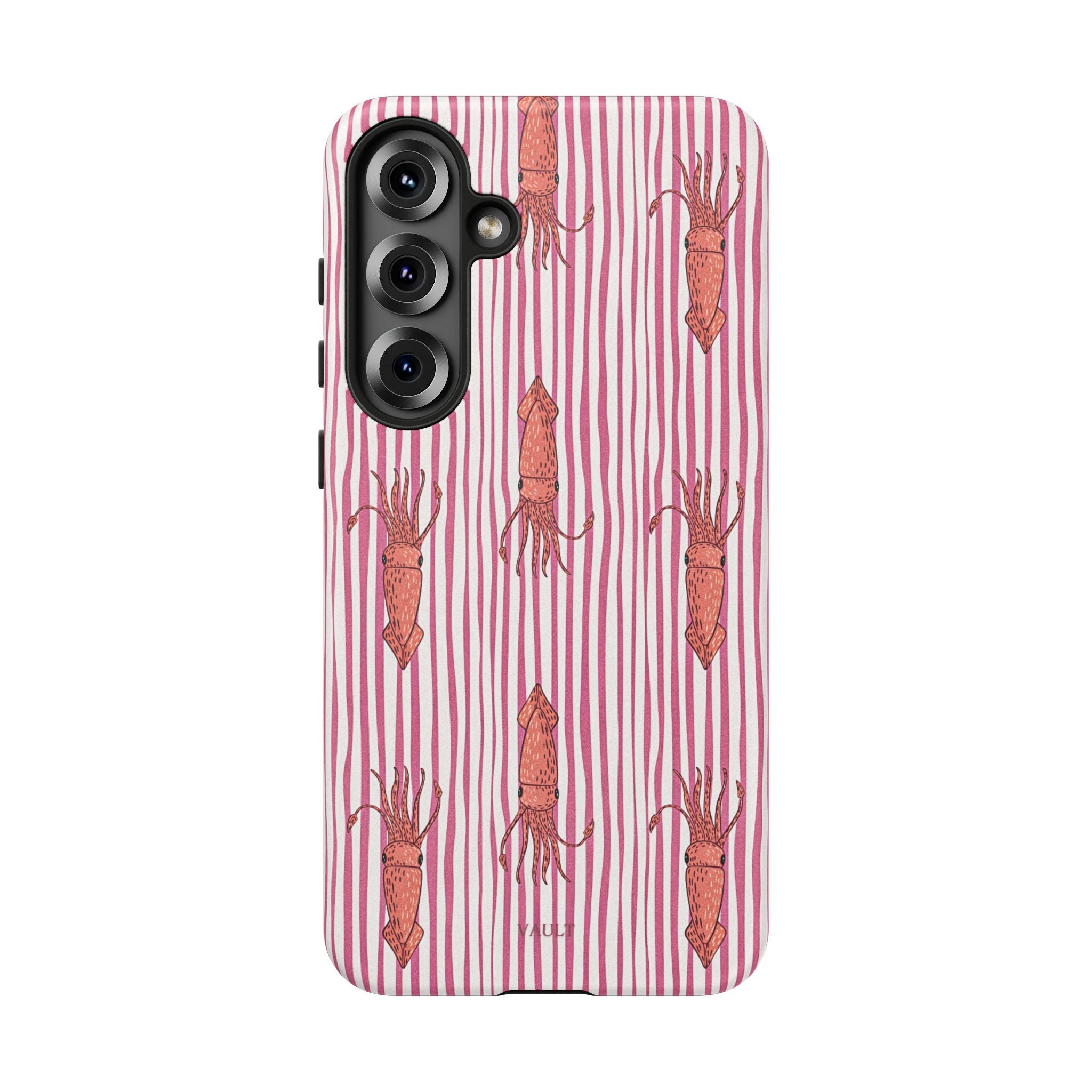 Squid Stripe Phone Case — Pink Nautical Sea Creature Pattern