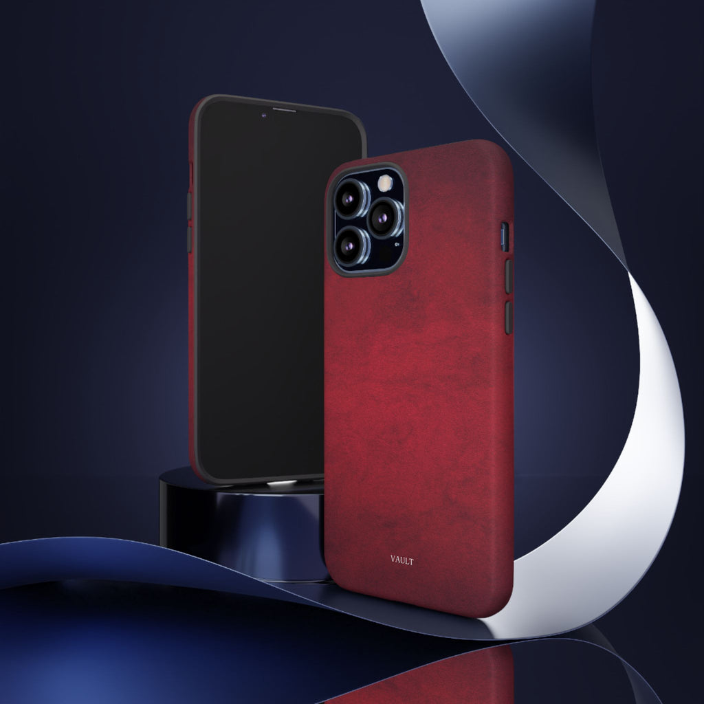 Red Leather Texture Phone Case Impact-Resistant Case