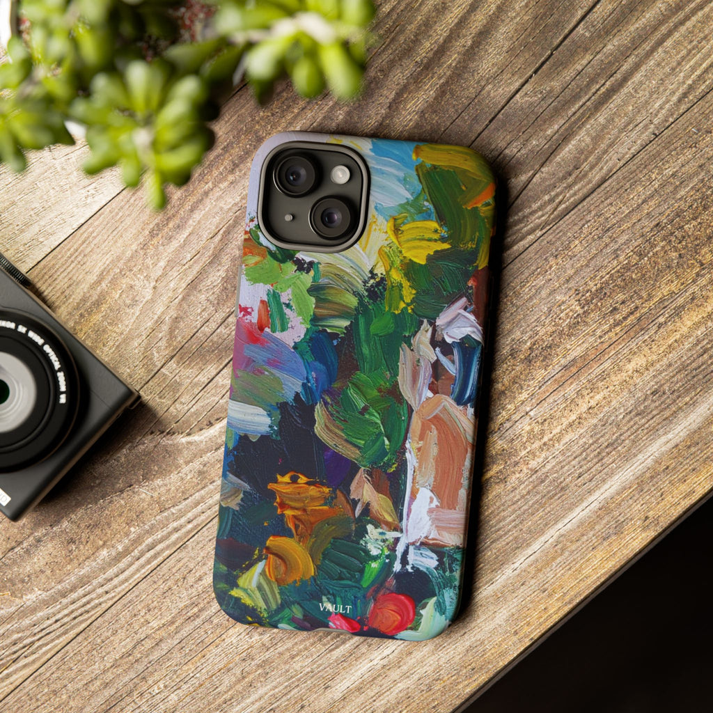 Abstract Paint Brushstroke Phone Case — Colorful Artistic Tough Case