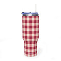 40oz Vacuum Tumbler — Red Buffalo Plaid Insulated Travel Mug