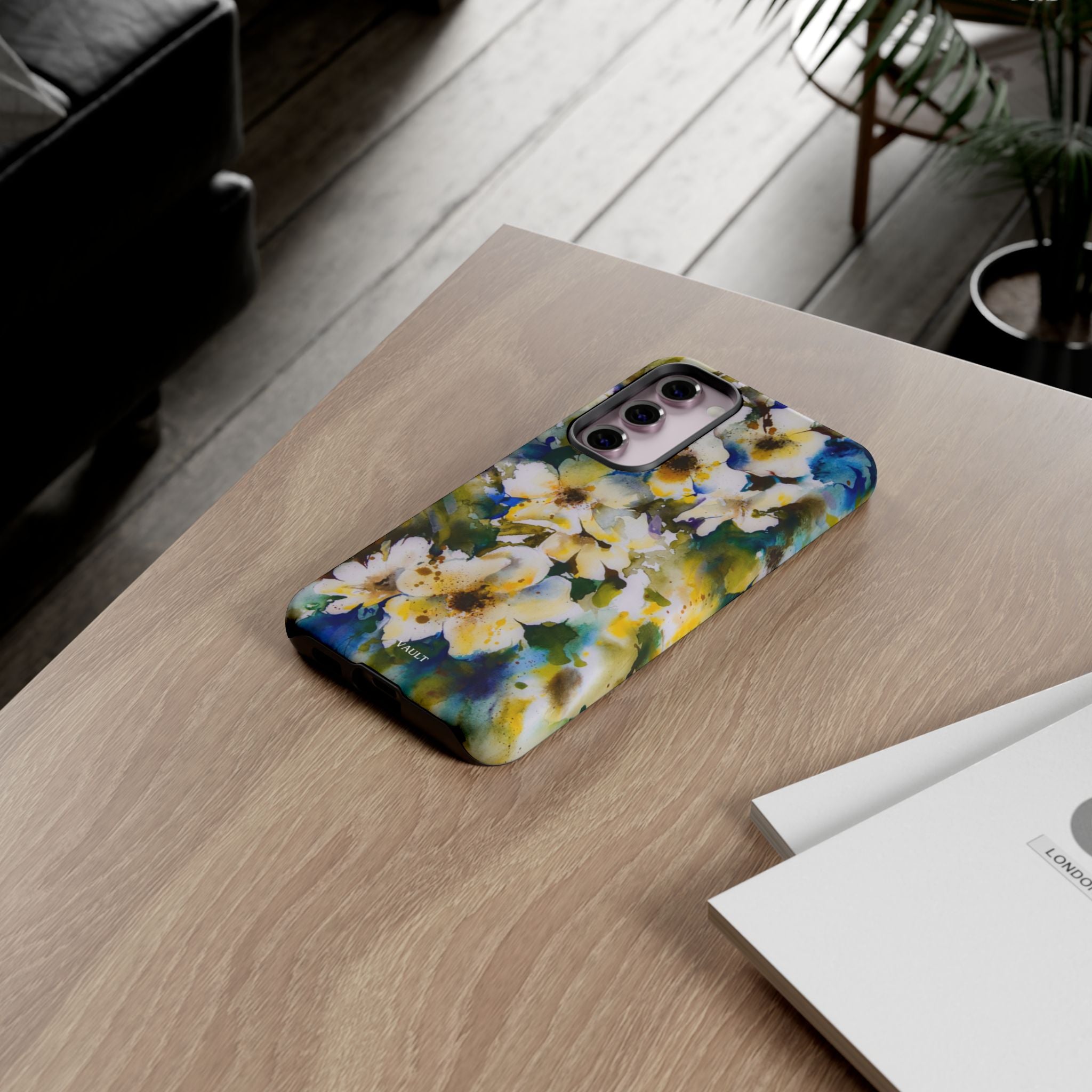 Floral Watercolor Tough Case – Yellow White Blossom Phone Cover