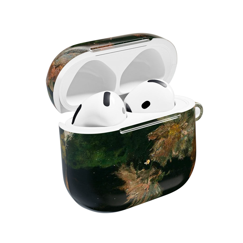 AirPods Case — Dark Green Brown Marble Protective Cover