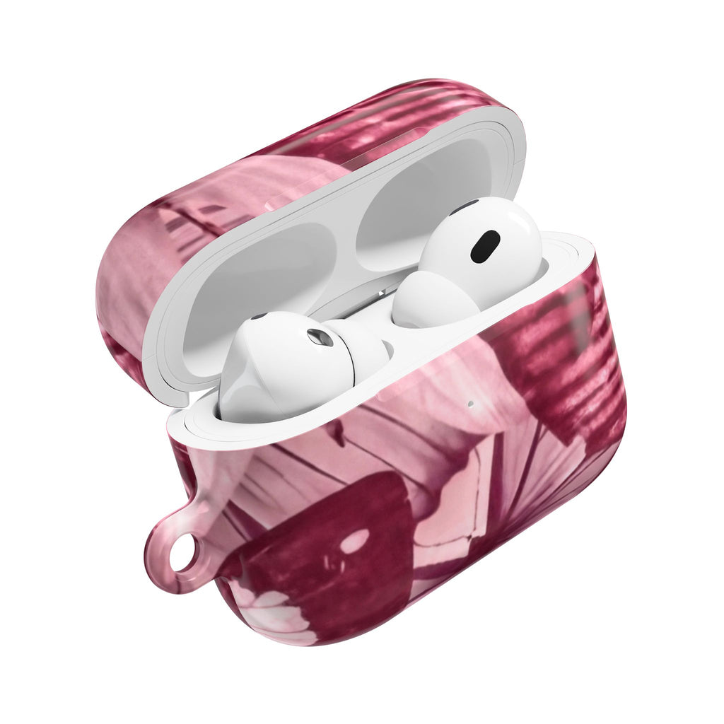 Floral Parasol AirPod Case — Vintage Pink Umbrella Design