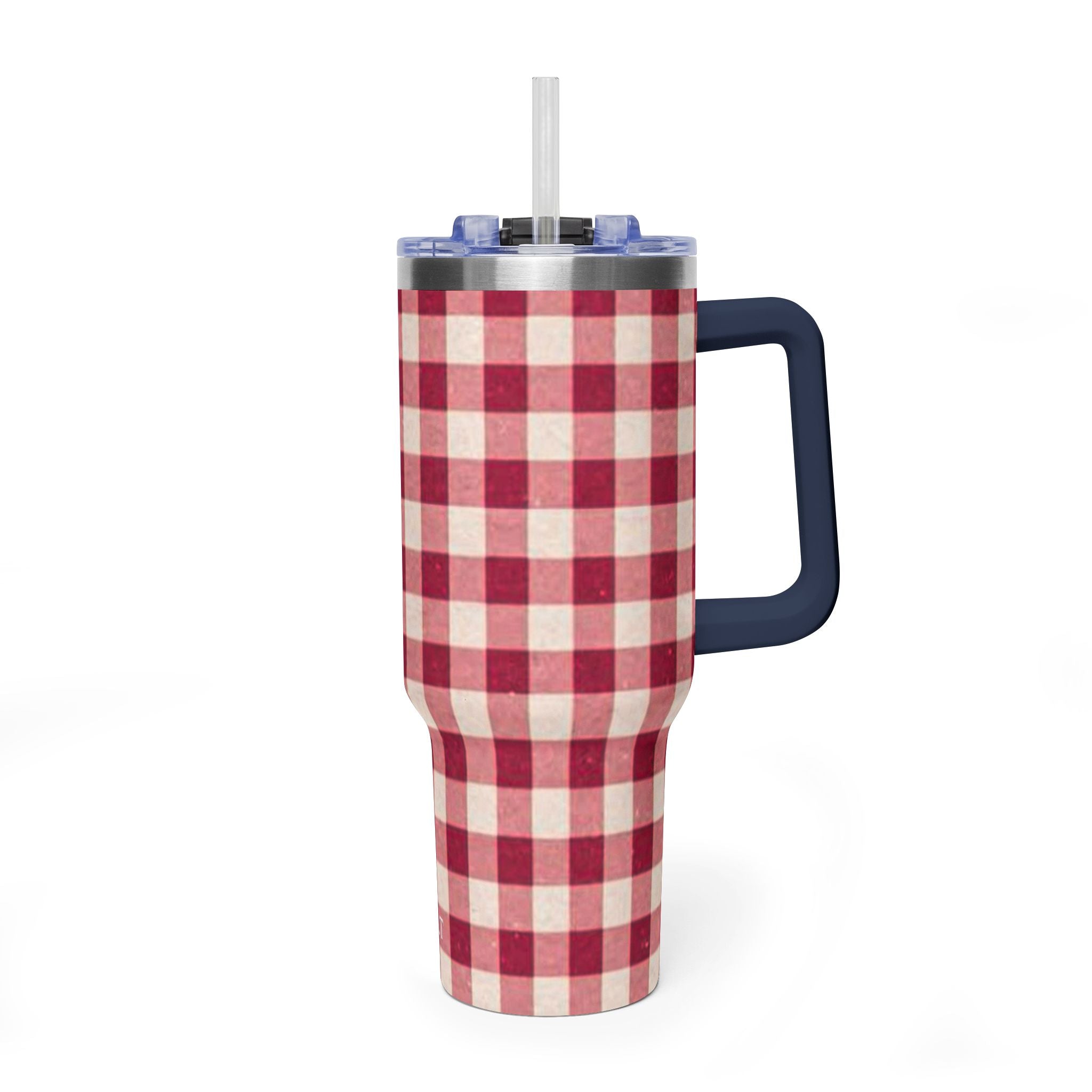 40oz Vacuum Tumbler — Red Buffalo Plaid Insulated Travel Mug