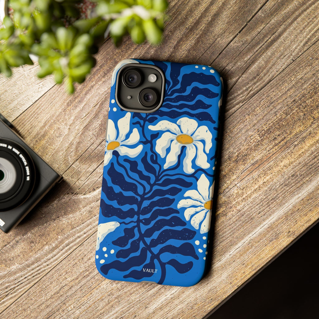 Blue Daisy Tough Phone Case — Floral Protective Phone Cover