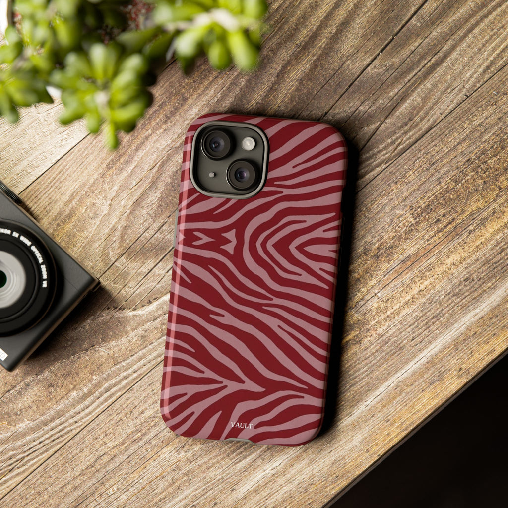 Red Zebra Print Tough Phone Case