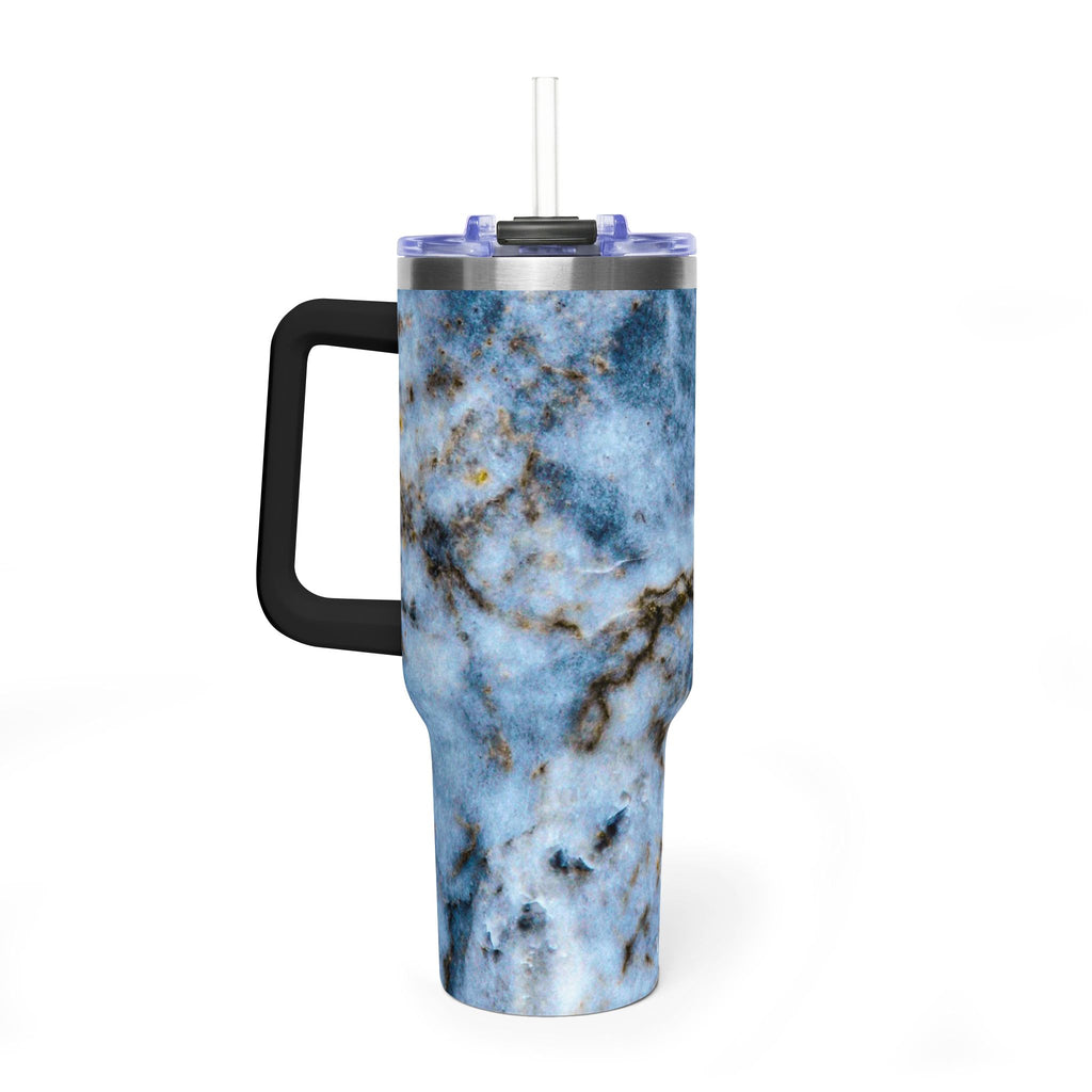 40oz Blue Marble Vacuum Tumbler