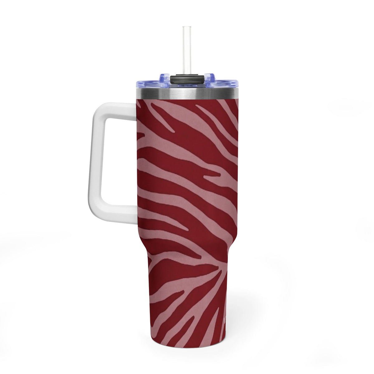 40oz Red Zebra Print Tumbler - Vacuum Insulated Travel Cup