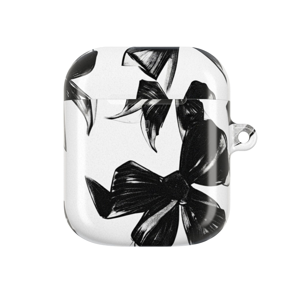 Floral Noir AirPod Case — Black & White Botanical Protective Cover