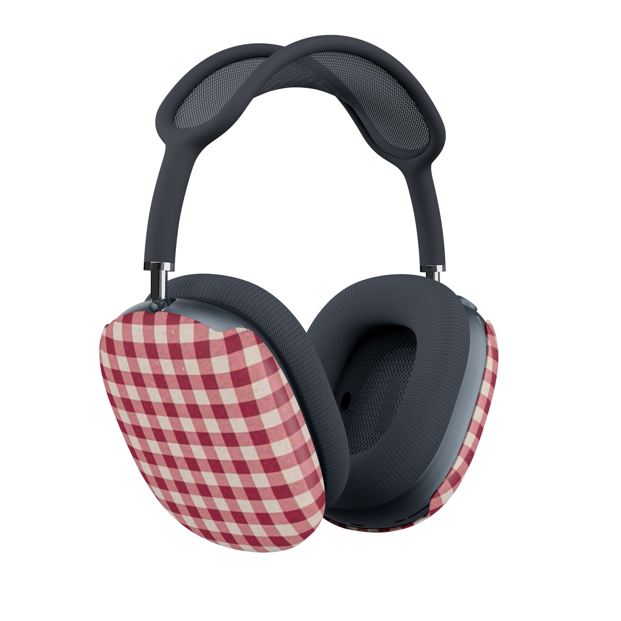 Plaid AirPod Max Ear Cup Covers — Red Gingham Protective Skins