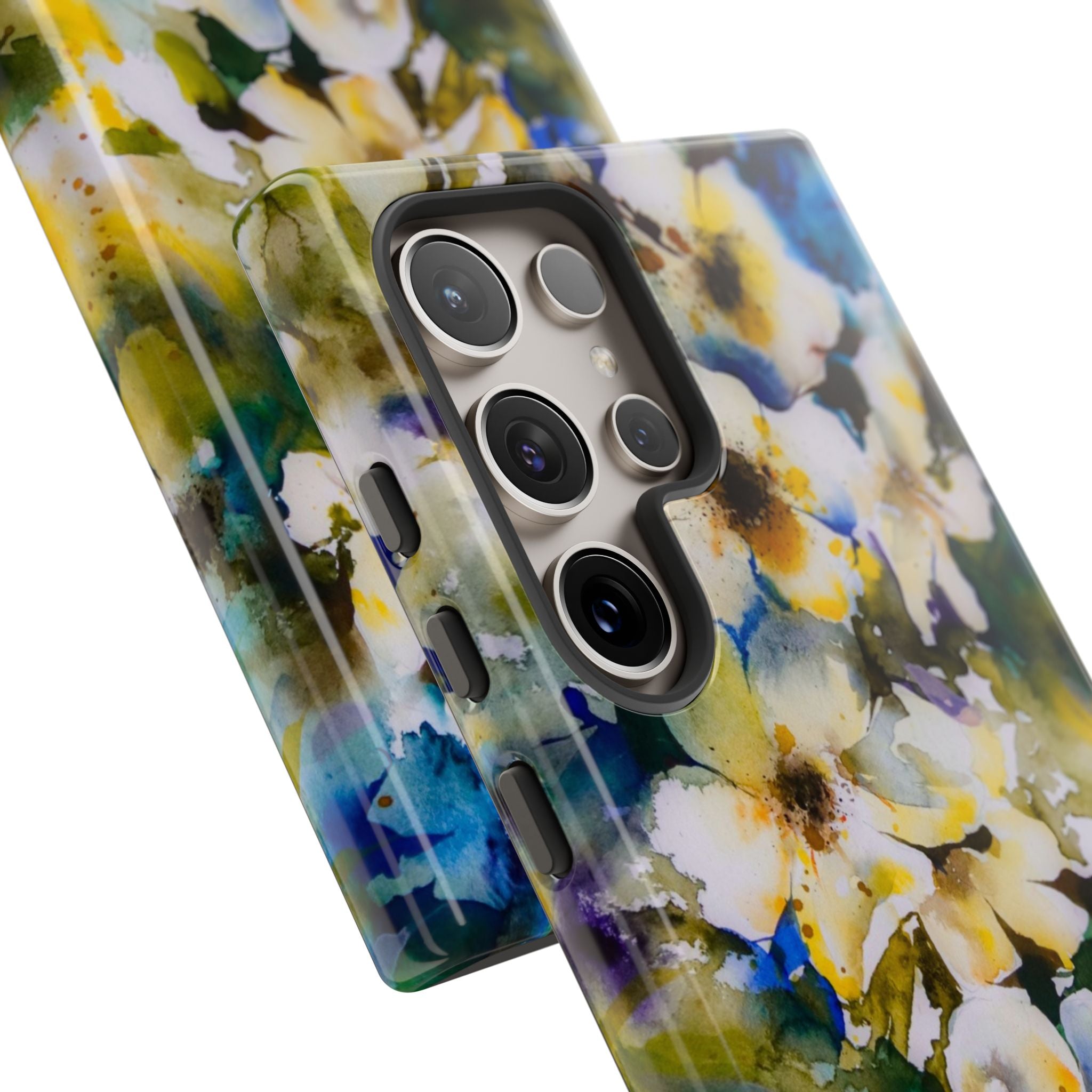 Floral Watercolor Tough Case – Yellow White Blossom Phone Cover