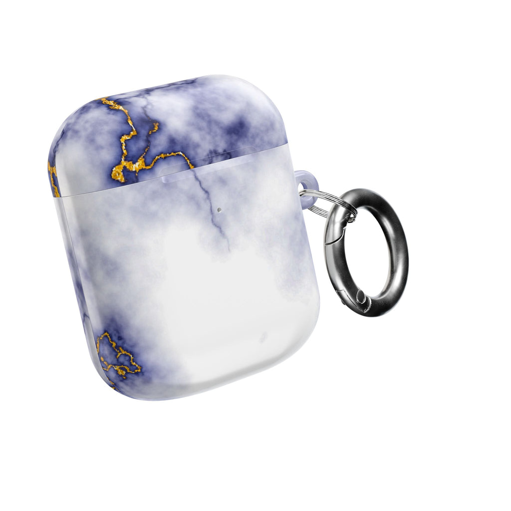 Marble Purple AirPod Case with Gold Veining — Elegant Protective Cover