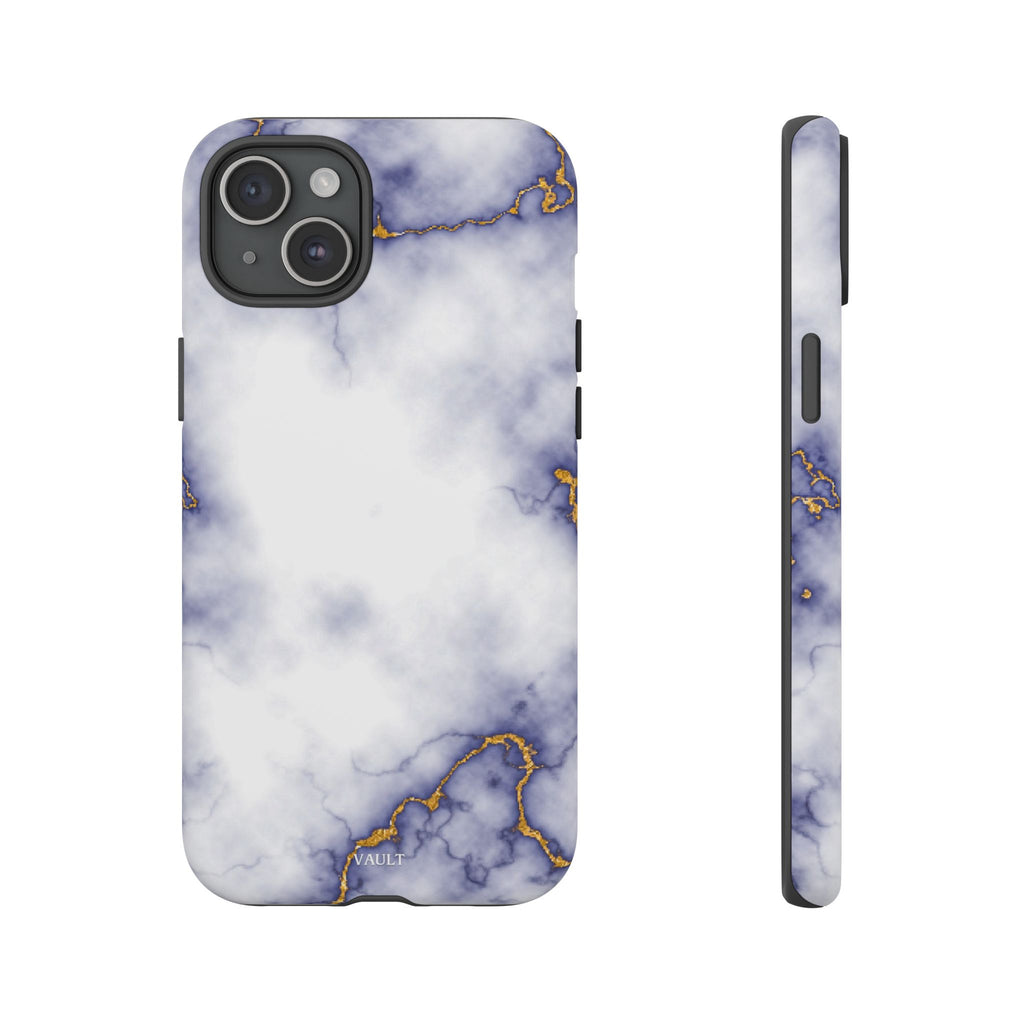 Purple Marble Tough Phone Case with Gold Veins