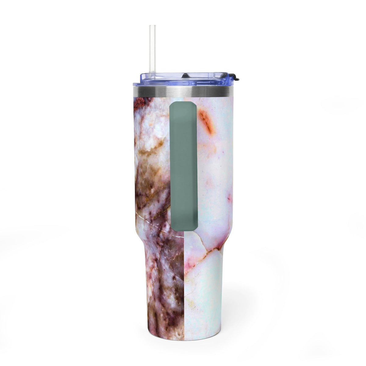40oz Marble Rose Quartz Vacuum Tumbler – Insulated Travel Mug